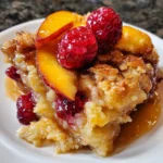 Peach and Raspberry Cobbler