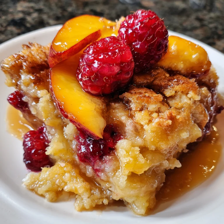 Peach and Raspberry Cobbler