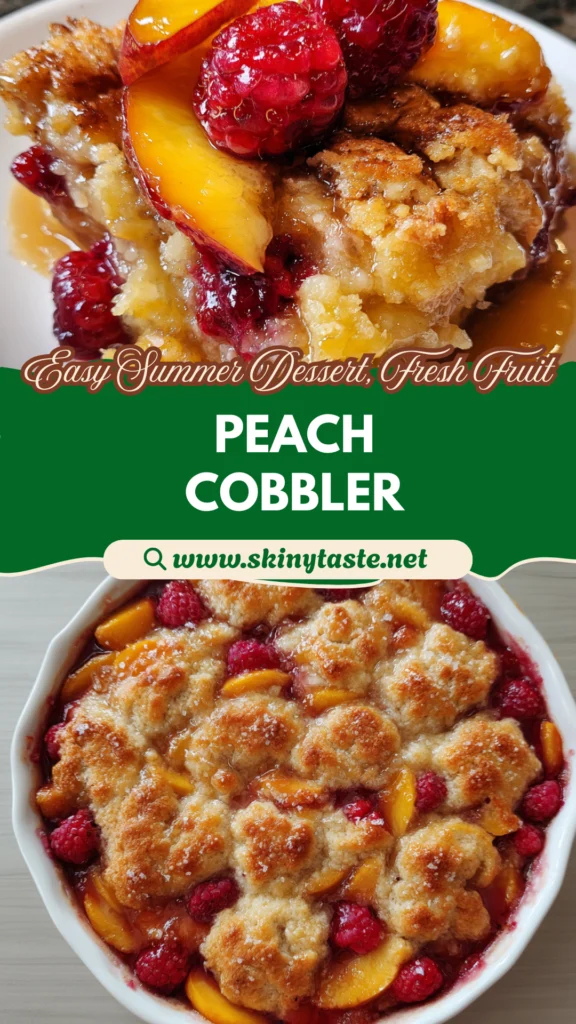 Peach and Raspberry Cobbler
