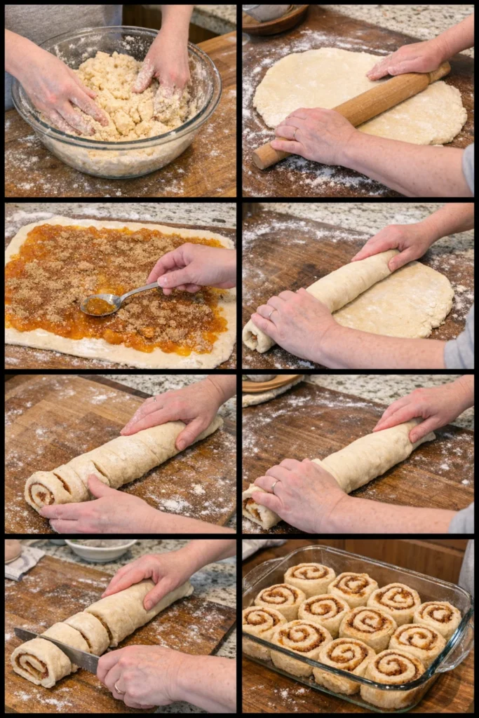 Peach cobbler cinnamon rolls