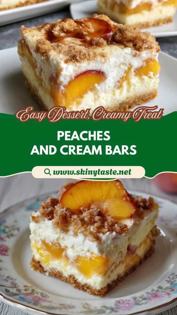 Peaches and Cream Cheesecake Bars