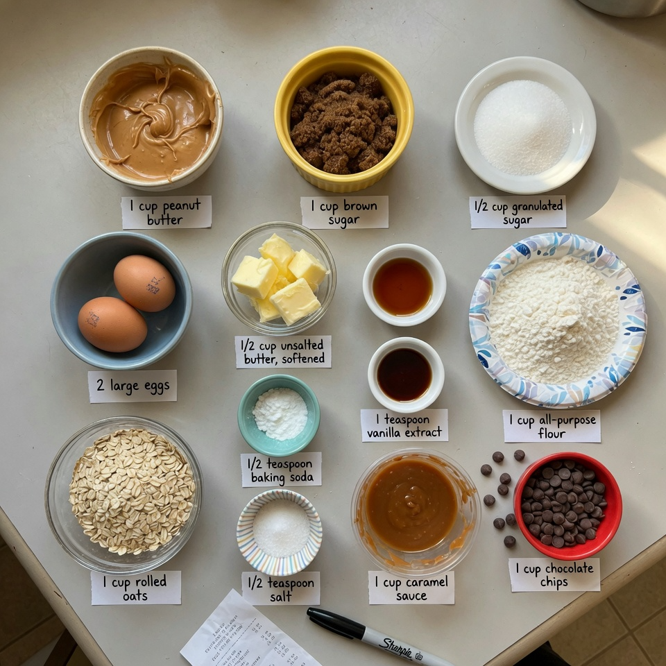 Peanut Butter Chocolate Caramel Cookies