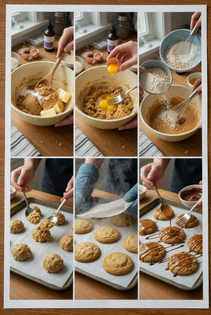 Peanut Butter Chocolate Caramel Cookies