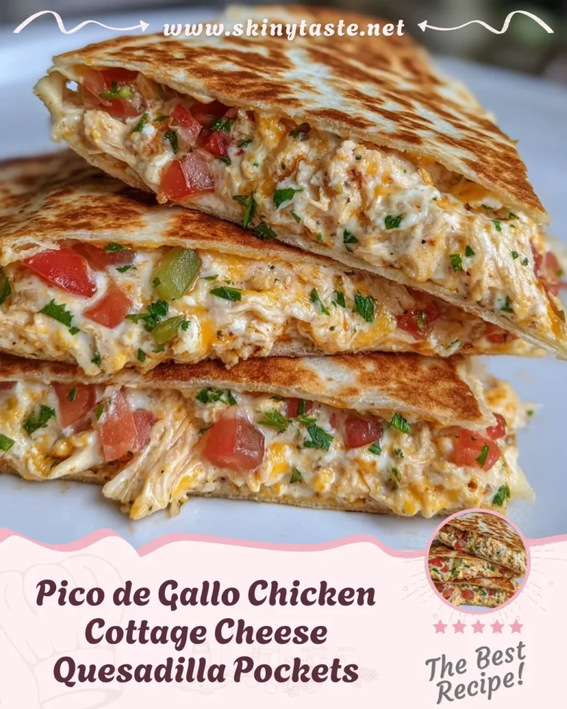 Pico de Gallo Chicken Cottage Cheese Quesadilla Pockets 10 Pico de Gallo Chicken Cottage Cheese Quesadilla Pockets