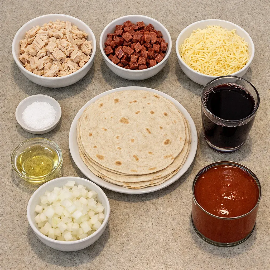 Queso Chicken Enchiladas