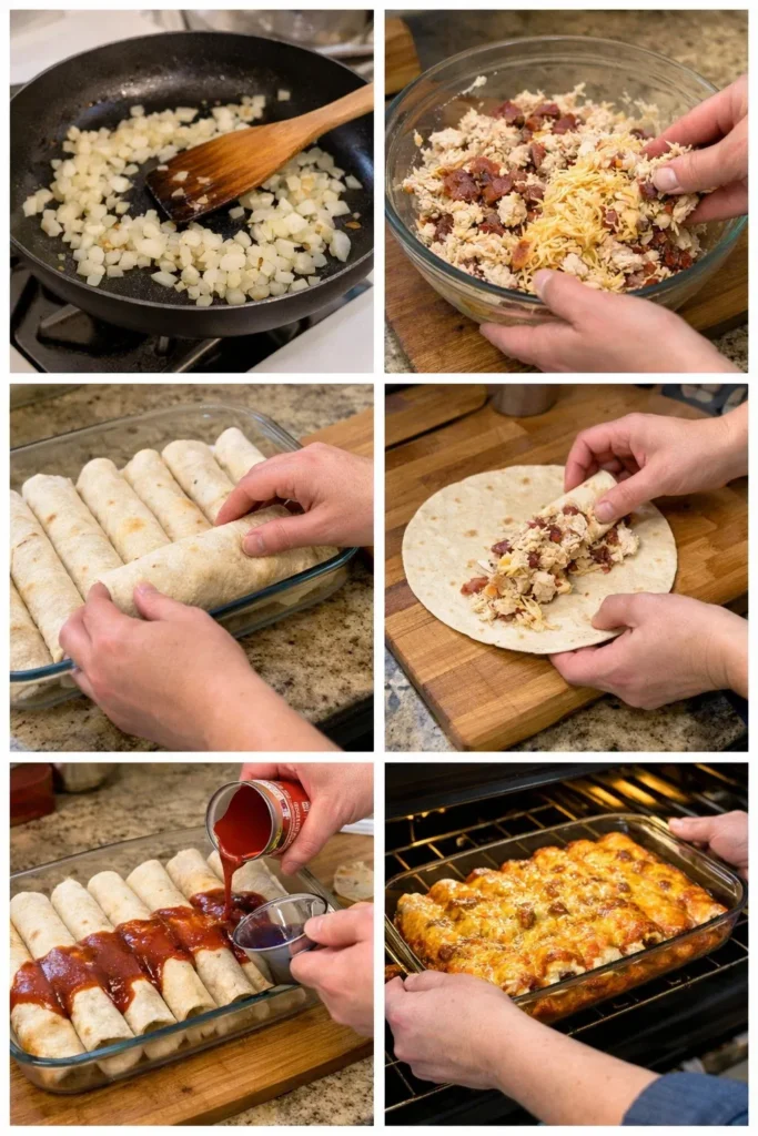 Queso Chicken Enchiladas