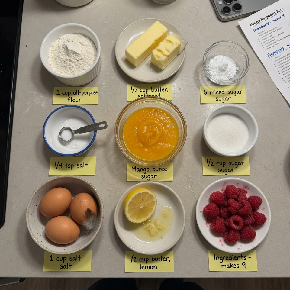 Raspberry Mango Bars