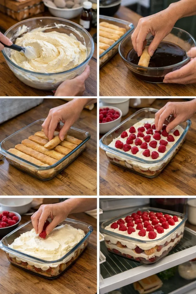 Raspberry Tiramisu Delight: Light Summer Dessert with Fresh Berries 8 Raspberry Tiramisu Delight