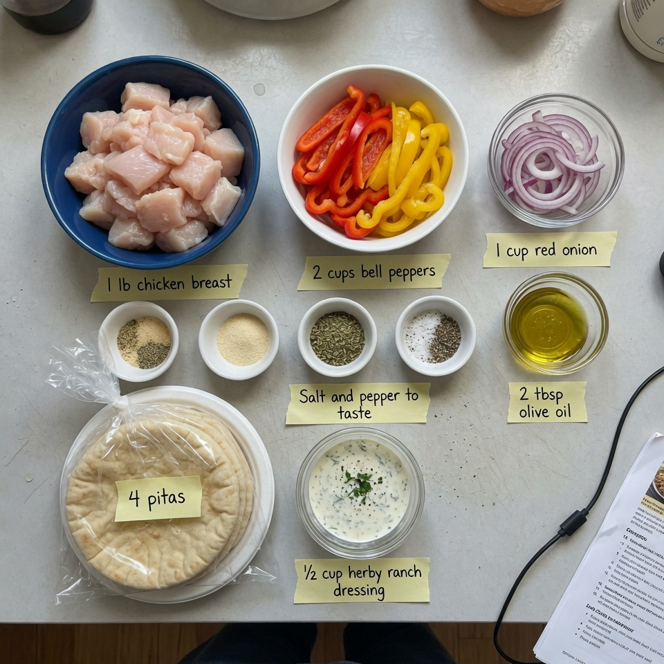 Sheet Pan Chicken Pitas with Herby Ranch