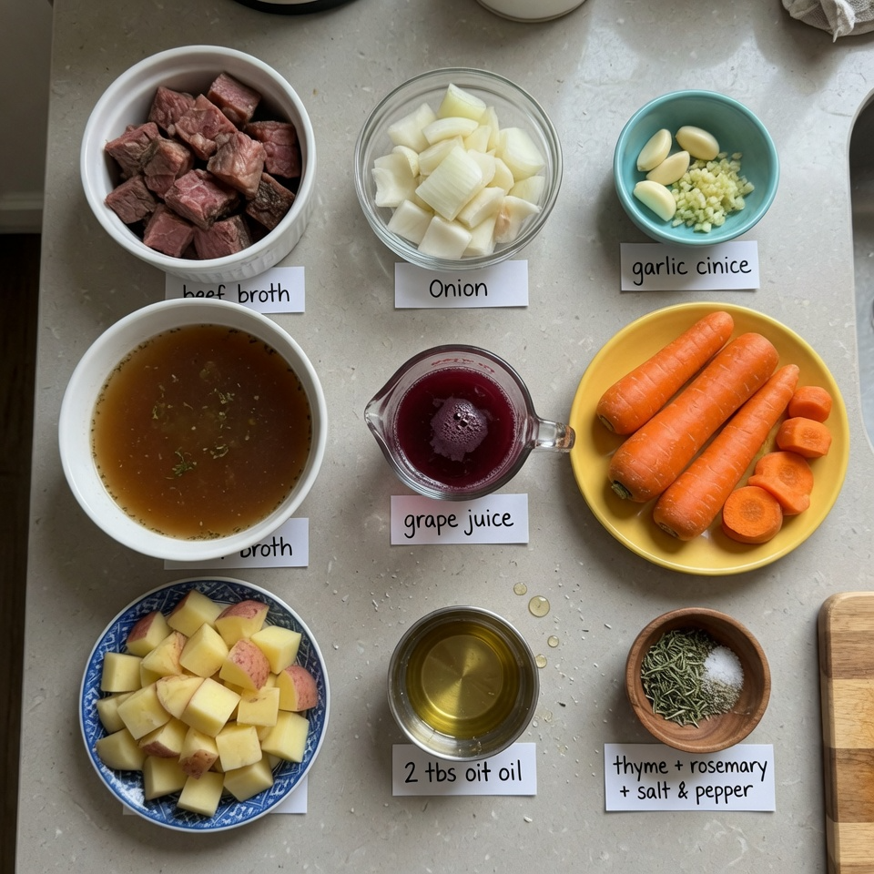 Smoked Beef and Grape Juice Stew