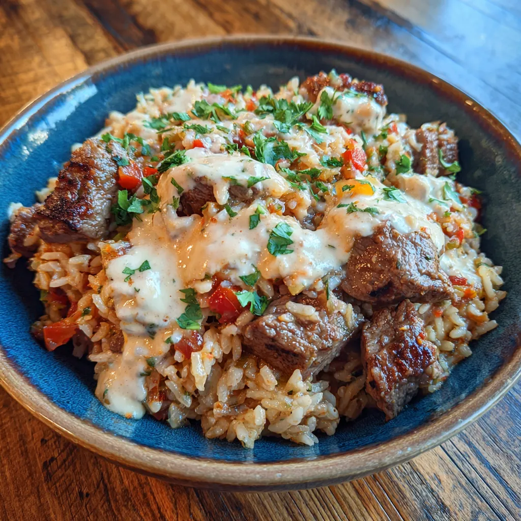 Steak Queso Rice