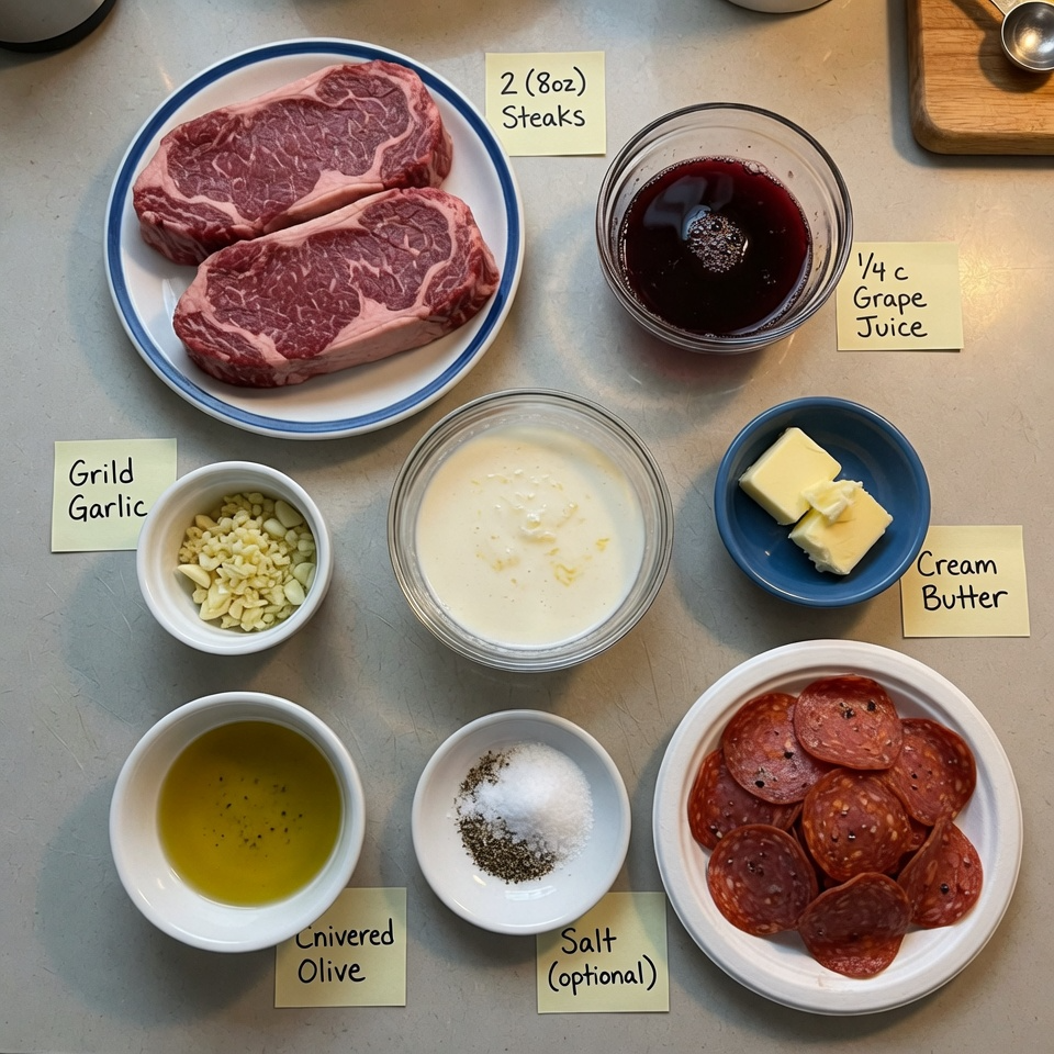 Steak with Garlic Cream Sauce