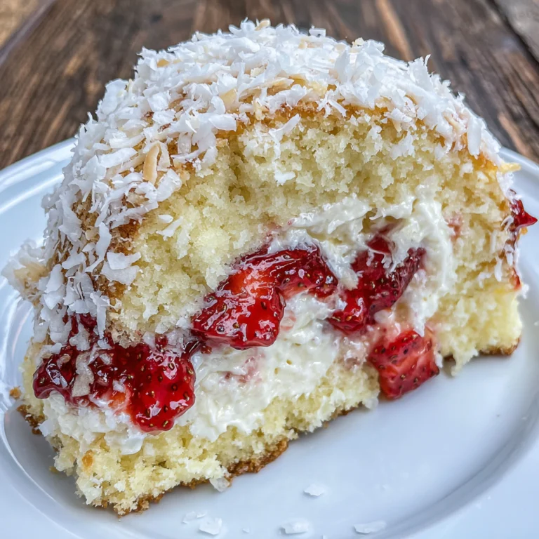 Strawberry Coconut Sponge Cakes