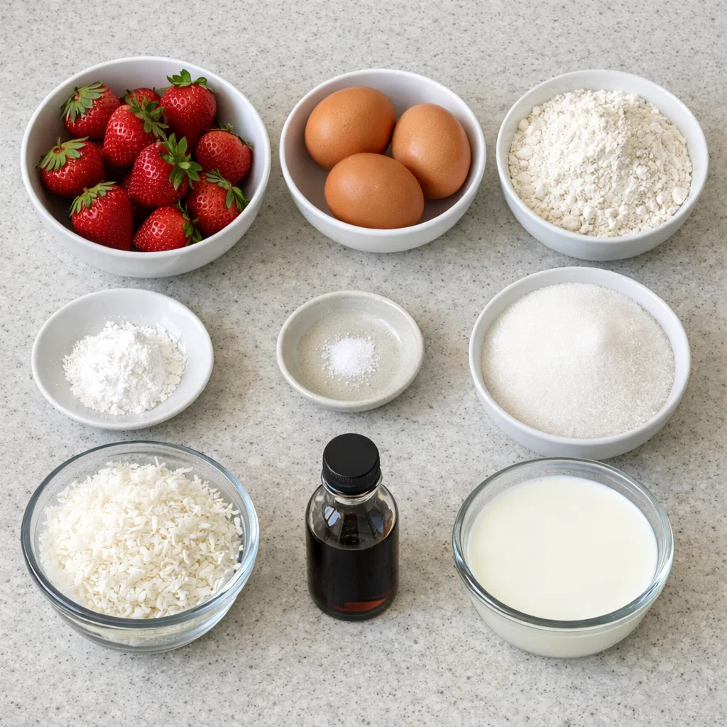 Strawberry Coconut Sponge Cakes