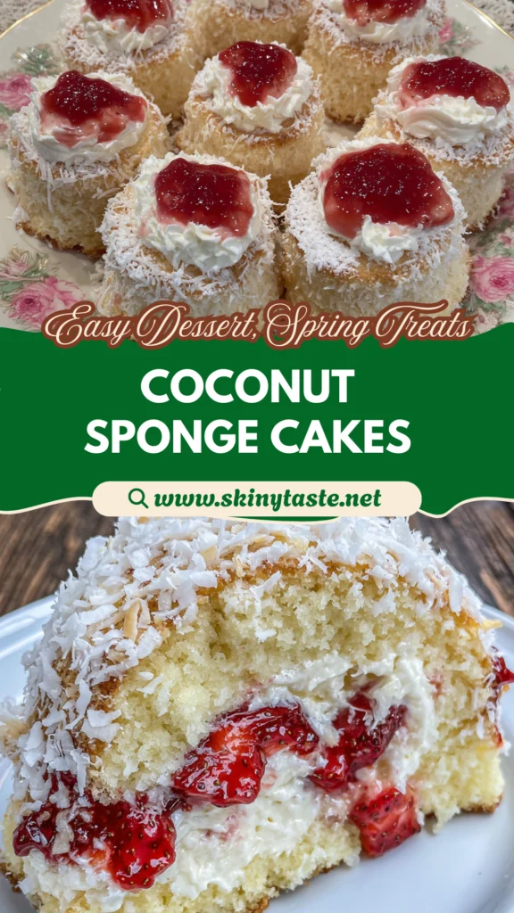 Strawberry Coconut Sponge Cakes
