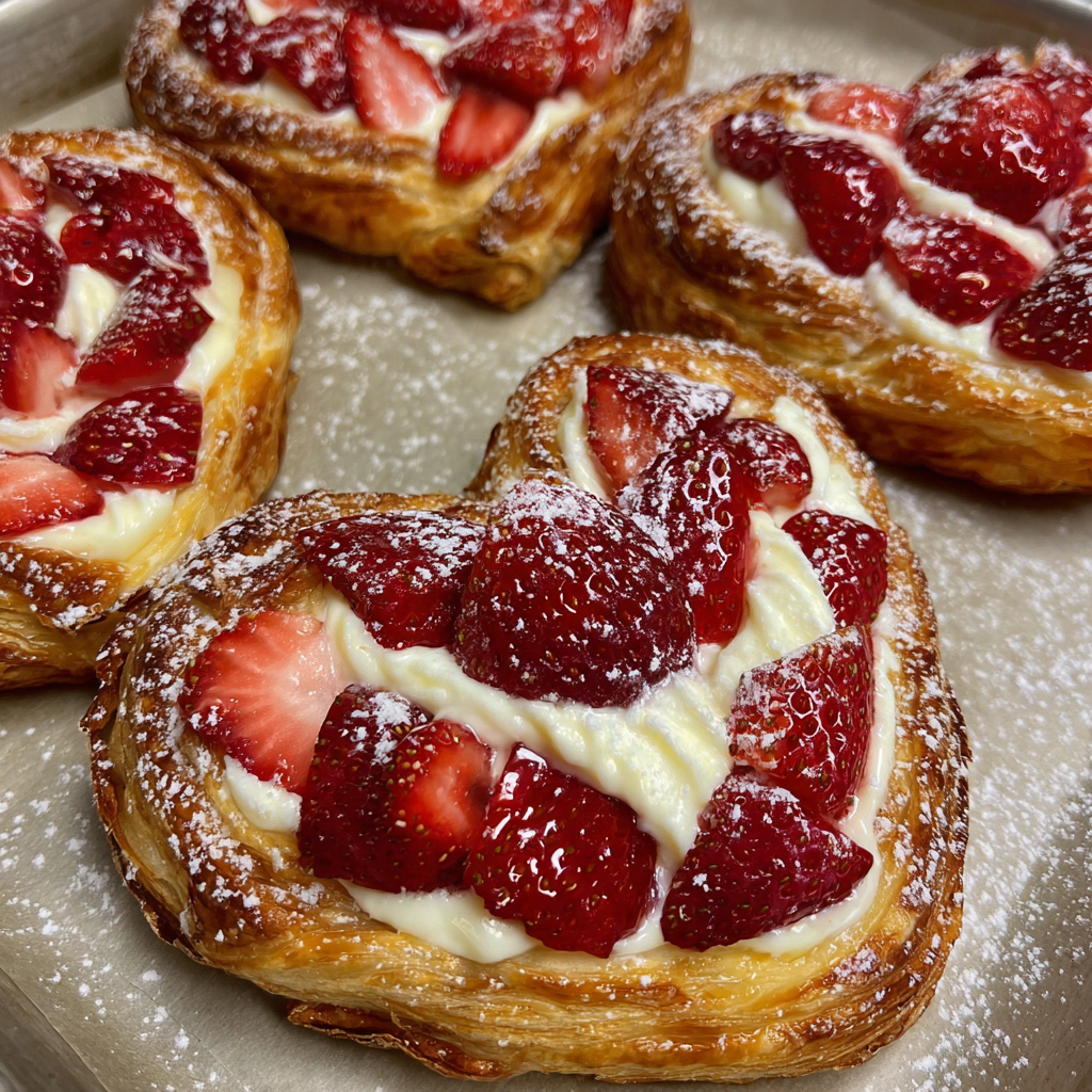 Strawberry Cream Cheese Heart Danishes