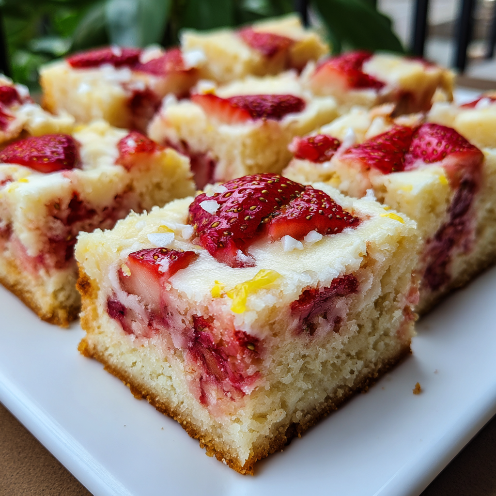 Strawberry Lemon Blondies