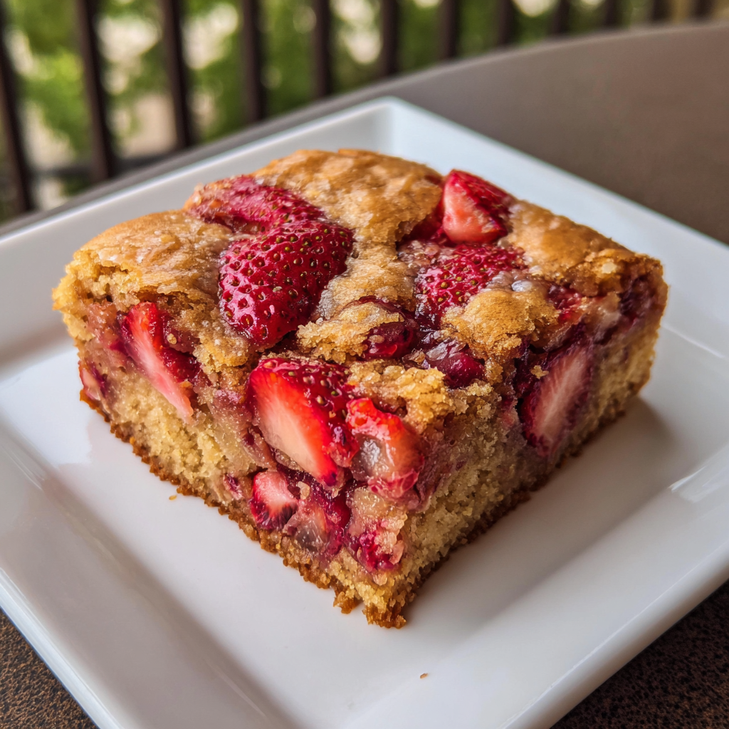 Strawberry Lemon Blondies: Easy Moist Dessert with Fresh Fruit 9 Strawberry Lemon Blondies
