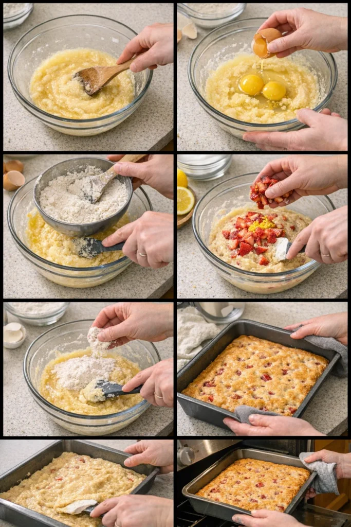 Strawberry Lemon Blondies