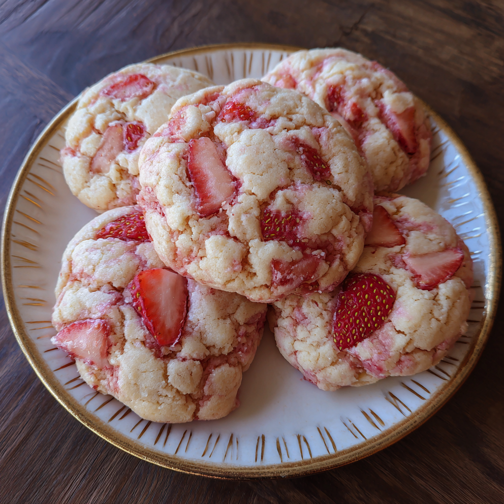 Strawberry Shortcake Butter Cookies