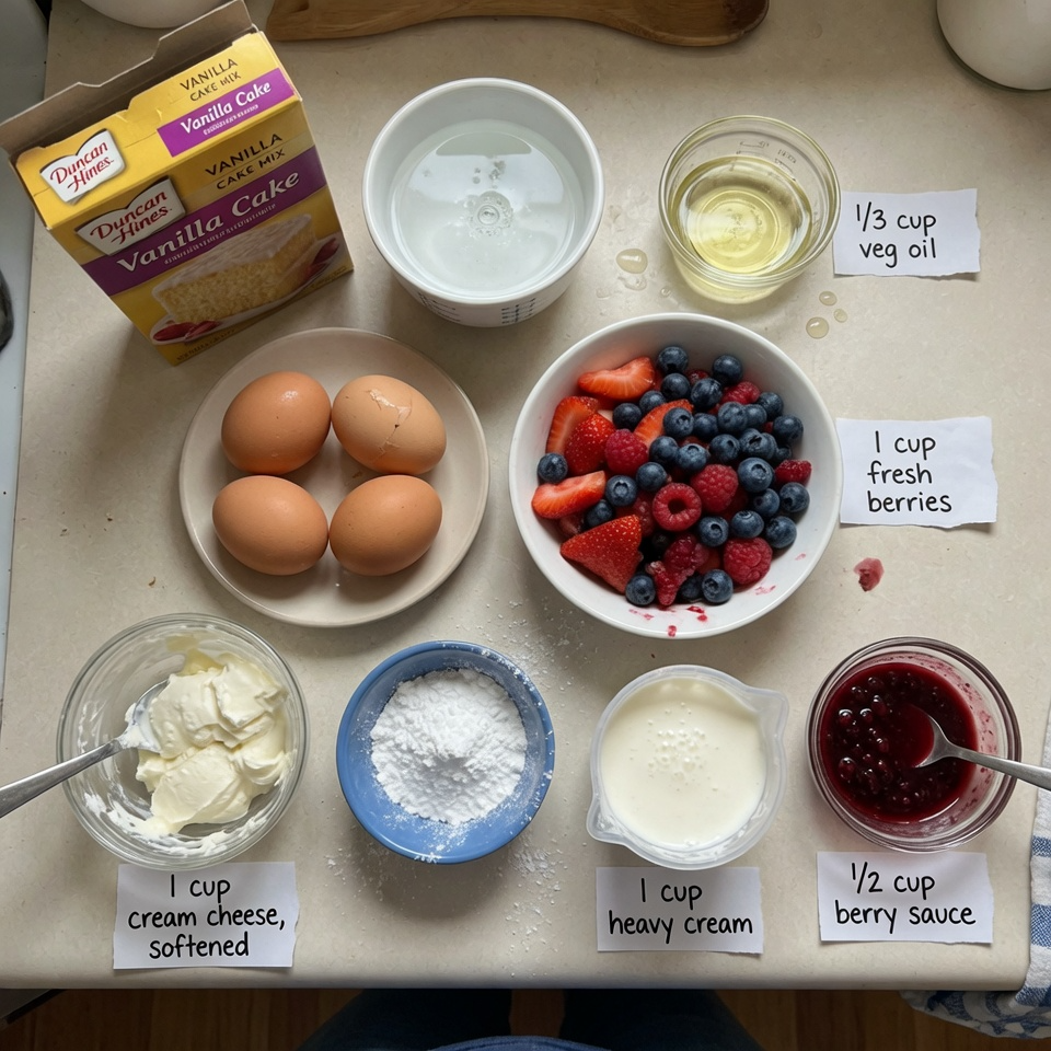 Summer Berry Poke Cake