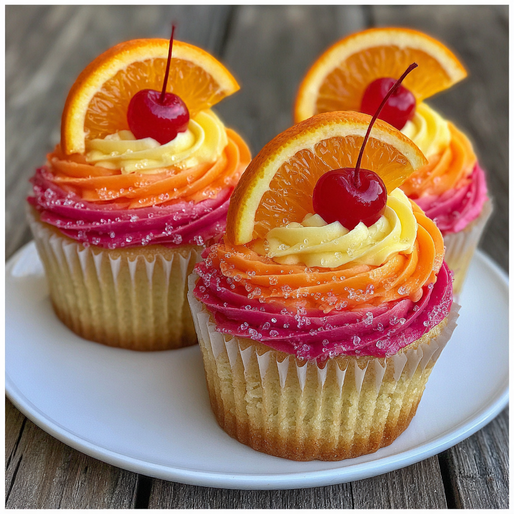 Tequila Sunrise Cupcakes