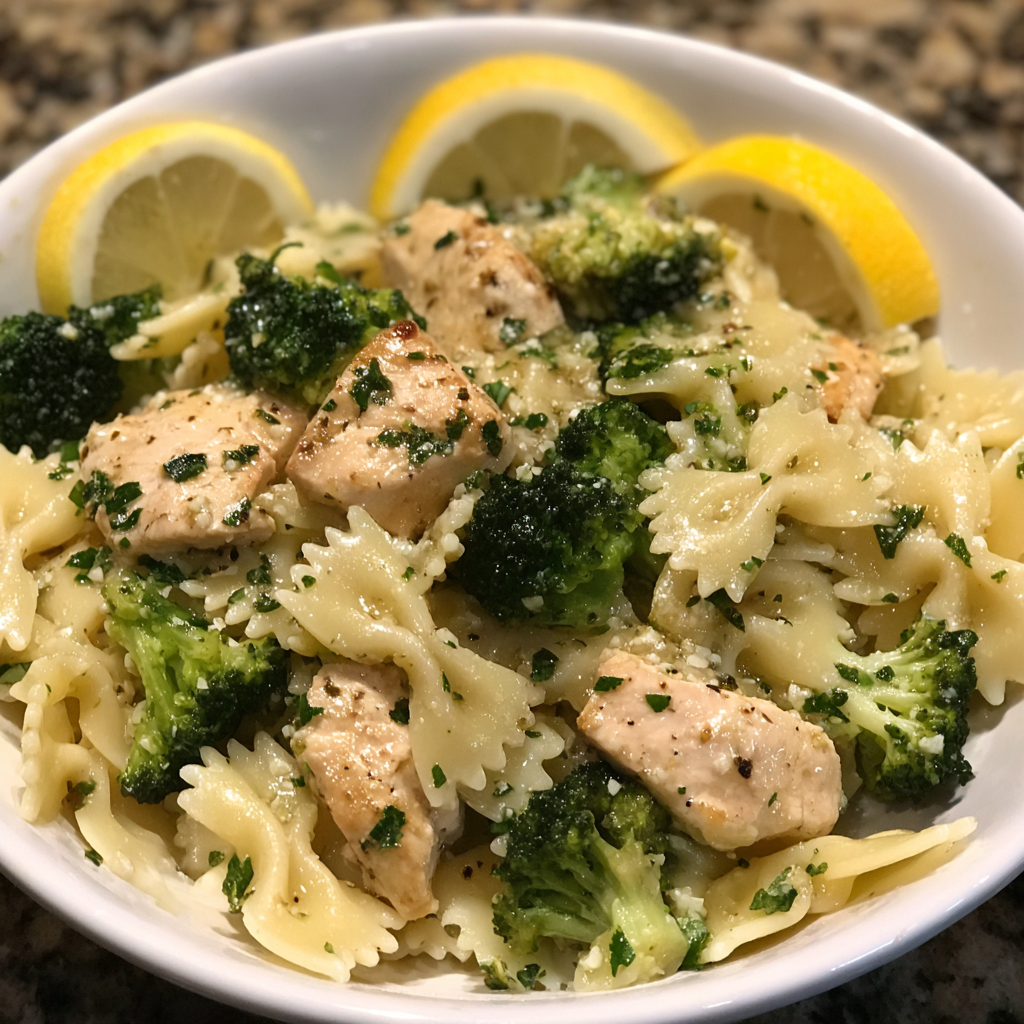 Zesty Cowboy Butter Lemon Bowtie Chicken & Broccoli Delight