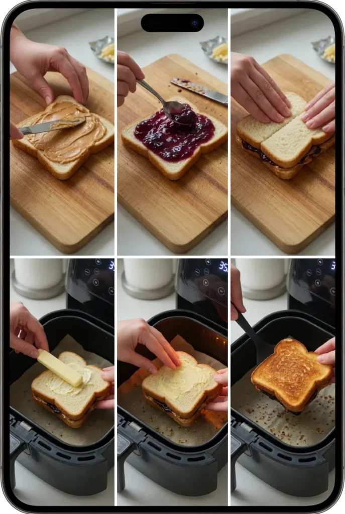Air Fried Peanut Butter & Jelly Sandwich: Easy 5-Minute Crispy Bre 8 Air Fried Peanut Butter & Jelly Sandwich