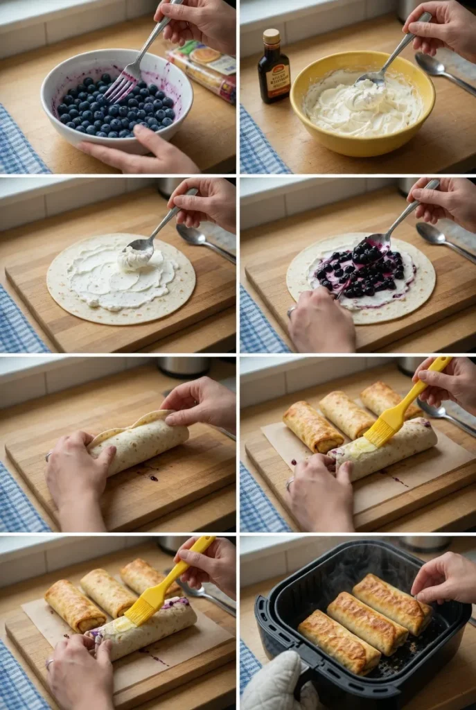 Air Fryer Blueberry Chimichangas