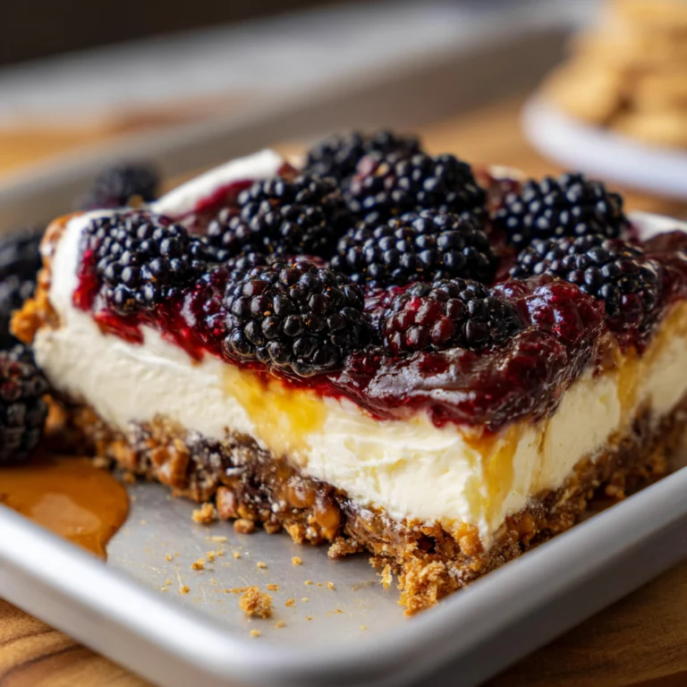 Blackberry Pretzel Dessert