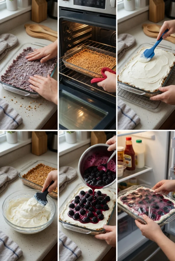 Blackberry Pretzel Dessert