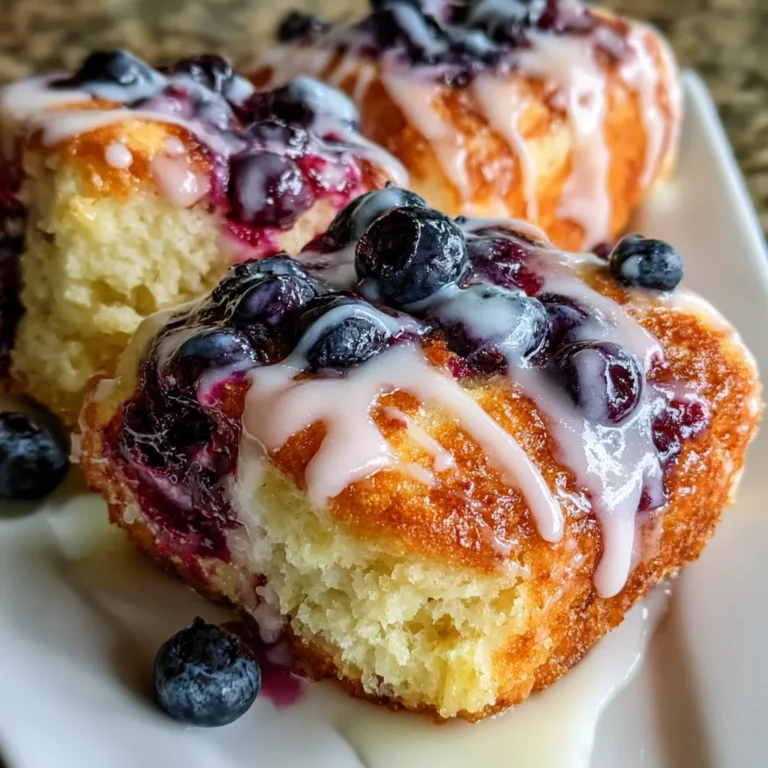 Blueberry Butter Swim Biscuits with Lemon Glaze