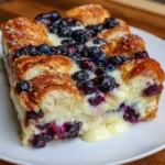 Blueberry Cream Cheese Croissant Casserole
