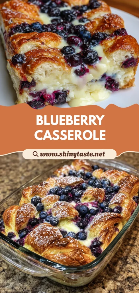 Blueberry Cream Cheese Croissant Casserole – Easy Breakfast Bake for 8 10 Blueberry Cream Cheese Croissant Casserole