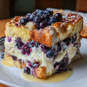 Blueberry Cream Cheese French Toast Casserole