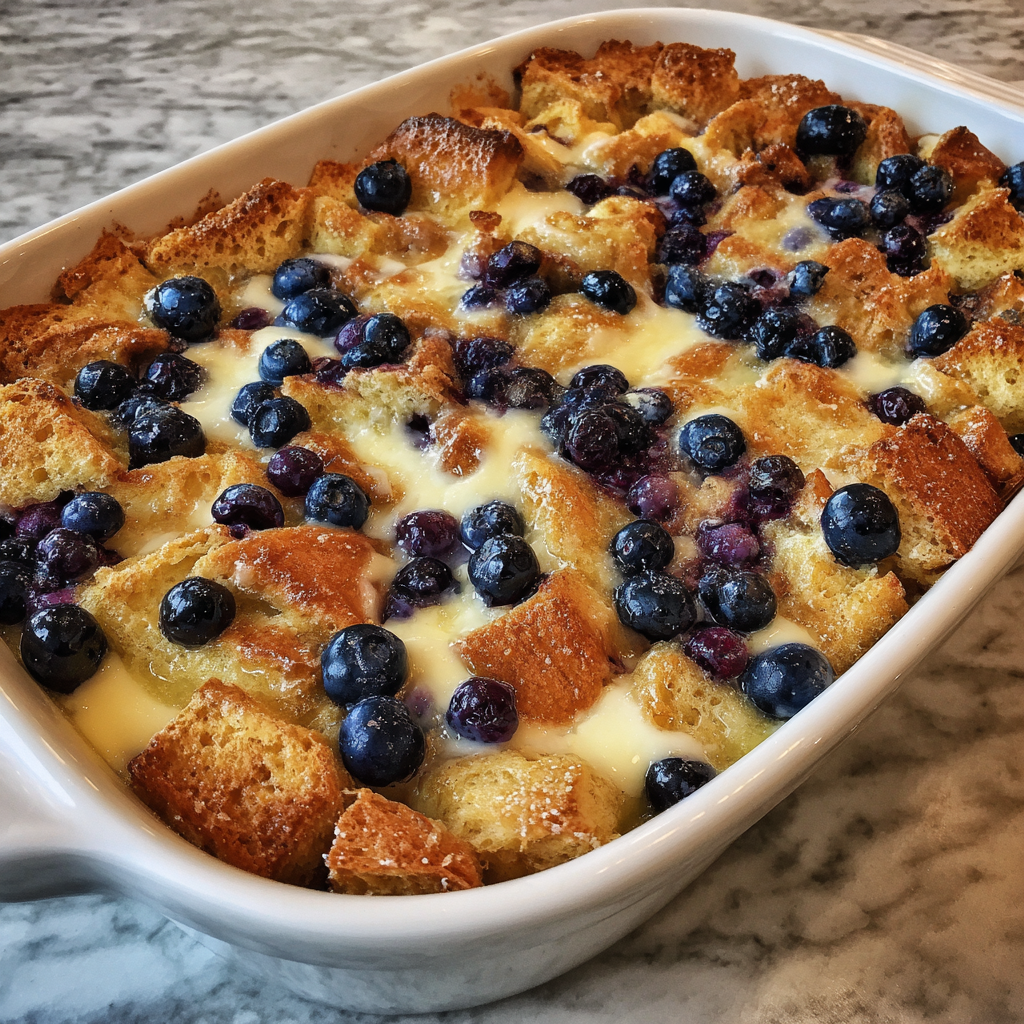 Blueberry Cream Cheese French Toast Casserole