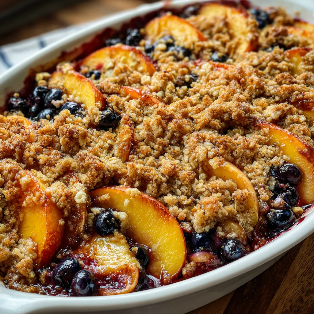 Blueberry Peach Crumble: Easy Summer Dessert with Crispy Topping 9 Blueberry Peach Crumble