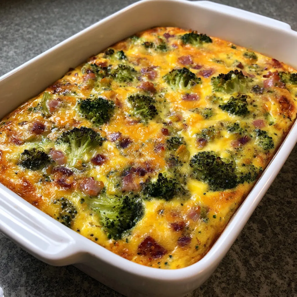 Broccoli Cheddar Egg Bake