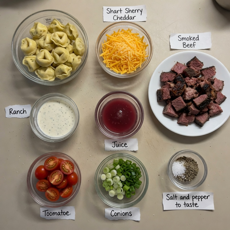 Cheddar Smoked Beef Ranch Tortellini Salad