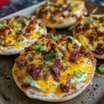 Cheesy English Muffin Breakfast Pizzas