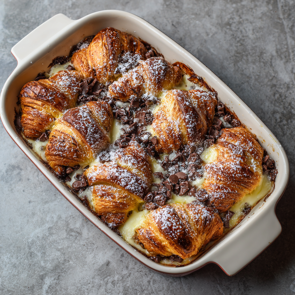 Chocolate Croissant Breakfast Bake