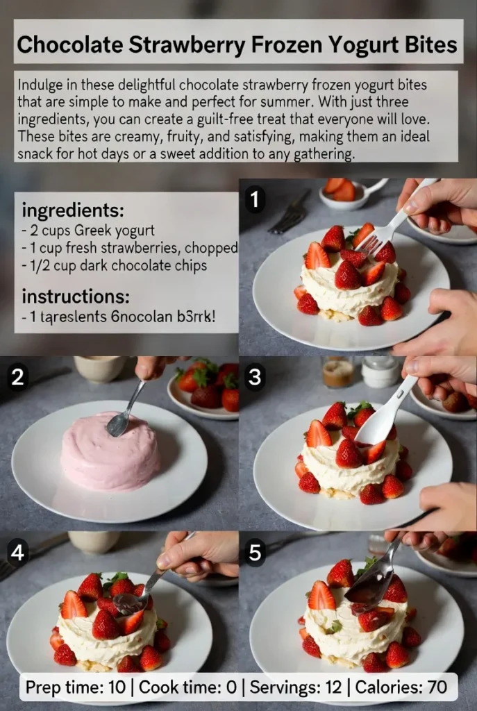 Chocolate Strawberry Frozen Yogurt Bites – Easy Summer Frozen Yogurt S 8 Chocolate Strawberry Frozen Yogurt Bites