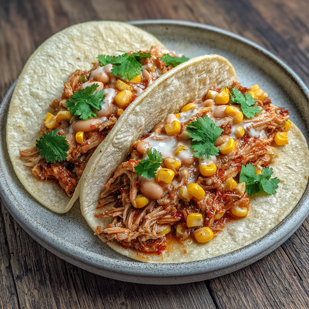 Corn Tortilla White Chicken Chili Tacos