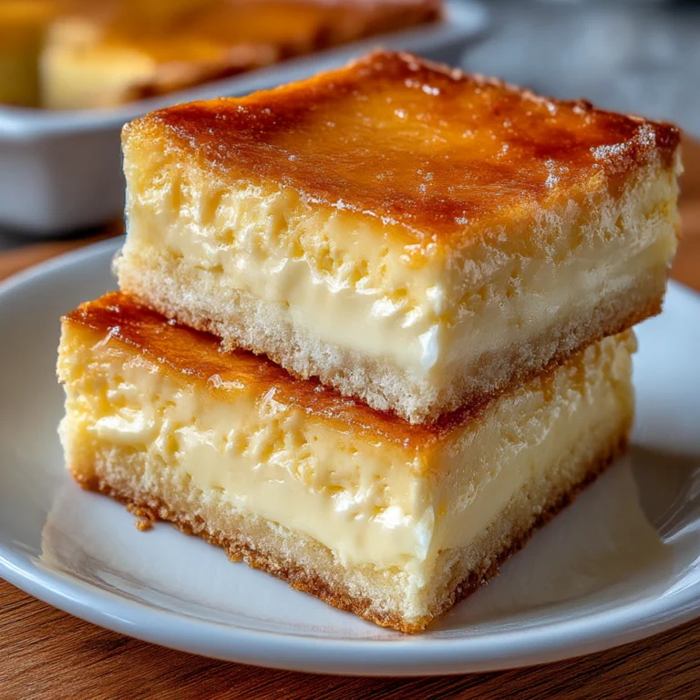 Creamy Honey Milk Custard Squares Creamy Honey Milk Custard Squares are the kind of old-fashioned homemade dessert that instantly feels comforting from the very first bite. Soft, creamy, lightly sweet, and beautifully golden on top, these custard squares sit somewhere between a baked custard, milk cake, and delicate dessert bar. The texture is smooth and creamy in the center with just enough structure to slice into soft squares that practically melt as you eat them. This recipe proves that simple ingredients can create something truly special. Milk keeps the custard rich yet light, honey adds gentle warmth and depth, and the baked top turns lightly golden with a soft caramelized finish that makes every slice look bakery-worthy. What makes these custard squares especially appealing is how calming and nostalgic they feel. They are not overly sweet or heavy. Instead, they deliver that soft homemade flavor people often crave when they want a dessert that feels cozy, familiar, and relaxing. These creamy custard squares work beautifully for dessert, brunch, afternoon coffee, tea time, or chilled late-night treats. They are easy to make, budget friendly, and incredibly elegant despite requiring only a handful of pantry staples. If you love soft milk desserts, baked custards, honey cakes, or creamy old-fashioned sweets, this recipe deserves a permanent spot in your kitchen. Why You’ll Love These Creamy Honey Milk Custard Squares There are many reasons this recipe has such timeless appeal. Every bite feels soft, creamy, comforting, and beautifully simple. Smooth Creamy Texture The center stays silky and custard-like while the edges develop just enough structure for slicing. Light Honey Sweetness Honey gives the dessert warmth and gentle sweetness without overpowering the milk flavor. Beautiful Golden Top As the custard bakes, the top develops a glossy golden finish that looks naturally elegant. Simple Pantry Ingredients You only need a few inexpensive everyday ingredients to create this dessert. Perfect Make-Ahead Treat These squares chill beautifully and taste even better after resting. Wonderful Warm or Cold Serve them slightly warm for soft creamy comfort or chilled for a firmer custard texture. Before starting, having the right kitchen tools ready helps make the process smooth and relaxing. Equipment Needed One of the best parts about this recipe is how uncomplicated it feels. You do not need fancy equipment or complicated techniques to achieve beautiful results. Mixing Bowls You will need one large bowl for combining the ingredients smoothly. Whisk A whisk helps create a silky custard batter without lumps. Measuring Cups and Spoons Accurate measurements help maintain the delicate custard texture. Fine Sifter Helpful for sifting the flour evenly into the mixture. Baking Dish An 8x8-inch square baking dish works perfectly for soft thick custard squares. Cooling Rack Allows the dessert to cool evenly before slicing. Sharp Knife A clean sharp knife creates smooth beautiful custard squares. Once the equipment is ready, it is time to gather the simple ingredients that create this soft creamy dessert. Ingredients for Creamy Honey Milk Custard Squares Main Ingredients 3 eggs 1/2 cup sugar 2 tablespoons honey 2 1/2 cups milk 1 cup flour Pinch of salt Optional Flavor Additions These additions can create subtle flavor variations while keeping the creamy texture intact. Vanilla extract Cinnamon Nutmeg Lemon zest Orange zest Powdered sugar topping Extra honey drizzle Each ingredient plays an important role in building the smooth creamy texture and delicate flavor. Eggs Eggs help the custard set softly while keeping the texture rich and silky. Milk Milk creates the creamy center and gives the dessert its delicate softness. Honey Honey brings warmth and depth that makes the sweetness feel gentle and comforting. Flour Flour adds enough structure for slicing while still allowing the center to stay creamy. Sugar Sugar balances the milk and honey while enhancing the custard flavor. Now that the ingredients are ready, it is time to prepare the custard squares. How to Make Creamy Honey Milk Custard Squares This recipe comes together with simple mixing and gentle baking. The process feels calm and approachable, which fits the comforting nature of the dessert itself. Step 1: Prepare the Oven and Pan Preheat the oven to 350 degrees Fahrenheit. Lightly grease or line an 8x8-inch baking dish with parchment paper. Preparing the pan first helps everything move smoothly once the batter is mixed. Step 2: Whisk the Eggs and Sugar In a large bowl, whisk together the eggs and sugar until smooth and slightly pale. The mixture should look creamy and lightly frothy. Step 3: Add the Honey Pour in the honey and whisk again until fully combined. The honey blends into the eggs and sugar, creating a smooth glossy mixture. Step 4: Add the Milk Slowly pour in the milk while whisking continuously. This keeps the custard smooth and prevents uneven texture. Step 5: Add Flour and Salt Sift the flour into the bowl and add a pinch of salt. Whisk gently until the batter becomes smooth with no visible lumps. The mixture will seem thin, which is completely normal for this style of custard dessert. Step 6: Pour into the Baking Dish Transfer the mixture into the prepared baking dish. Tap the dish lightly against the counter to release any air bubbles. Step 7: Bake Slowly Until Set Bake for approximately 45 to 55 minutes. The top should become golden while the center remains softly set. The dessert may still jiggle slightly in the middle when removed from the oven. Step 8: Cool Before Slicing Allow the custard squares to cool fully before slicing. As they cool, the texture settles into that beautiful creamy consistency. For cleaner slices, refrigerate for 1 to 2 hours before cutting. The final texture should feel smooth, creamy, tender, and lightly rich without becoming heavy. The Texture That Makes These Custard Squares Special What makes this recipe so appealing is its delicate balance between custard and cake. Unlike dense cheesecake bars or thick pudding desserts, these squares stay soft and airy while still holding their shape. The milk keeps everything light, while the eggs gently set the custard into a creamy sliceable texture. The top develops a slightly firmer golden layer that contrasts beautifully with the creamy middle underneath. Every bite feels soft, cool, silky, and comforting. That contrast is exactly why desserts like this continue to feel timeless. Pro Tips for the Best Honey Milk Custard Squares Small techniques can make a big difference in achieving the perfect creamy texture. Whisk Gently Over-whisking can create too many air bubbles and affect the smoothness. Sift the Flour Sifting prevents lumps and keeps the custard silky. Use Room Temperature Ingredients Room temperature eggs and milk blend more evenly. Do Not Overbake The center should still have a slight jiggle when removed from the oven. Chill Before Slicing Cold custard squares cut more cleanly and develop better texture. Use Whole Milk Whole milk creates the richest and creamiest result. These little details help transform a simple recipe into something truly beautiful and bakery quality. Serving Suggestions These custard squares can be served in many delicious ways depending on the occasion. Warm with Coffee Serve slightly warm with coffee for a soft comforting breakfast-style treat. Chilled Dessert Squares Refrigerated squares develop a firmer custard texture that feels refreshing and elegant. Dust with Powdered Sugar A light powdered sugar topping creates bakery-style presentation. Drizzle with Honey Extra honey enhances the warm sweetness beautifully. Add Fresh Fruit Serve with strawberries, raspberries, peaches, or blueberries for contrast and color. Pair with Tea The delicate flavor works perfectly with black tea, chamomile, or chai. Holiday Dessert Table These squares fit beautifully into spring brunches, Easter gatherings, or holiday dessert trays. The simplicity of the flavor allows the dessert to work for almost any occasion. Variations to Try One of the best things about this recipe is how flexible it can be while still keeping its creamy comforting personality. Vanilla Honey Custard Squares Adding vanilla extract creates a warmer bakery-style flavor that feels extra cozy and classic. The vanilla softens the honey notes beautifully and gives the custard a richer aroma while baking. Cinnamon Milk Custard Squares A little cinnamon transforms the flavor into something more comforting and autumn-inspired. The spice blends naturally with the milk and honey while keeping the dessert delicate. Lemon Honey Custard Squares Fresh lemon zest brightens the custard and creates a refreshing contrast to the creamy texture. This variation feels especially beautiful during spring and summer. Coconut Milk Custard Squares Replacing part of the milk with coconut milk creates a tropical creamy version with extra richness. The honey pairs surprisingly well with the coconut flavor. Almond Honey Custard A tiny splash of almond extract creates a more elegant bakery-style flavor profile. This variation tastes especially wonderful chilled. Berry Custard Squares Fresh berries baked gently into the custard create juicy pockets of flavor throughout the soft center. Blueberries and raspberries work particularly well. Caramelized Honey Top Drizzling additional honey on top during the final minutes of baking creates a lightly caramelized finish. Each variation keeps the heart of the recipe intact while offering new flavors and textures. Why Simple Custard Desserts Never Go Out of Style Recipes like this continue to stay popular because they deliver comfort in the simplest possible way. They do not rely on heavy frosting, complicated layers, or trendy decorations. Instead, they focus on texture, warmth, and balance. Custard desserts especially have a timeless quality because they feel calming and familiar. The soft texture, warm milk flavor, and gentle sweetness remind people of homemade desserts from childhood kitchens and family gatherings. This recipe captures that feeling perfectly. The creamy center, golden top, and delicate honey flavor create something that feels peaceful and comforting without trying too hard. That simplicity is exactly why homemade custard recipes continue to perform beautifully online and become favorites in real kitchens too. Best Occasions for Creamy Honey Milk Custard Squares This dessert works wonderfully for many situations because it feels both casual and elegant. Weekend Baking The recipe feels relaxing and rewarding without requiring advanced baking skills. Family Dessert Its soft texture and gentle sweetness appeal to both children and adults. Brunch Tables Custard squares fit beautifully into breakfast and brunch spreads. Afternoon Coffee Breaks A chilled square with coffee or tea feels calm and comforting. Potluck Desserts The bars slice cleanly and travel easily. Spring Gatherings The creamy light texture feels especially lovely during warmer months. Holiday Baking Simple homemade desserts like this always bring warmth to holiday tables. The versatility of the recipe makes it useful throughout the year. Storage and Reheating These custard squares store very well and maintain their creamy texture beautifully. Refrigerator Store covered in the refrigerator for up to 5 days. Freezing Freezing is possible, though the texture may become slightly softer after thawing. Serving Chilled Many people actually prefer these squares cold because the custard becomes firmer and silkier. Reheating Warm briefly in the microwave for a softer more pudding-like texture. The flavor becomes even more comforting after resting overnight. Frequently Asked Questions Why is my custard still jiggly? A slight jiggle in the center is normal. The custard continues setting while cooling. Can I use low-fat milk? Yes, but whole milk creates the creamiest texture. Can I add vanilla? Absolutely. Vanilla works beautifully with honey and milk flavors. How do I know when it is done baking? The top should be golden and the center softly set but not liquid. Can I make this ahead? Yes. It actually tastes even better after chilling for several hours. Why did my custard crack? Overbaking can cause cracks. Remove it once the center is softly set. Can I use different sweeteners? Honey works best for the signature flavor, but maple syrup can also work. Should I refrigerate leftovers? Yes. Custard desserts should always be stored chilled after cooling. Final Thoughts Creamy Honey Milk Custard Squares are proof that the simplest desserts are often the most comforting. With only a few humble ingredients, this recipe creates something soft, creamy, elegant, and deeply satisfying. The silky center, golden top, and delicate honey sweetness come together in a way that feels nostalgic yet timeless. Every slice tastes homemade in the best possible way. Whether served chilled for dessert, slightly warm with coffee, or shared during family gatherings, these custard squares bring a sense of calm comfort that never really goes out of style.