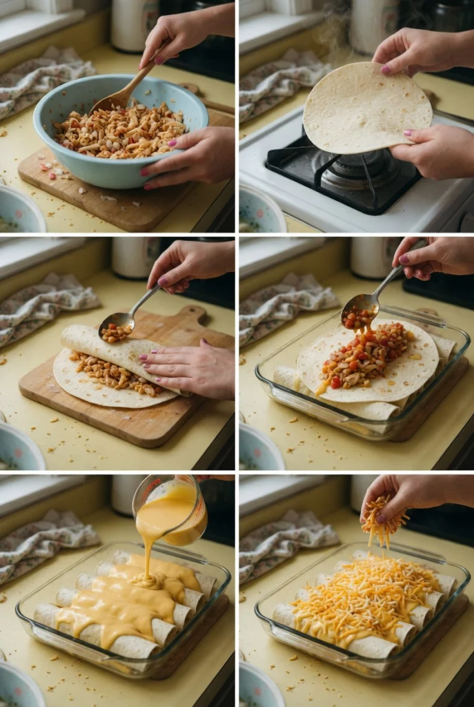 Creamy Queso Chicken Enchiladas