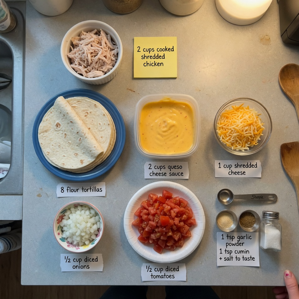 Creamy Queso Chicken Enchiladas