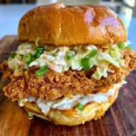 Crispy Buffalo Chicken Sandwich with Ranch Slaw