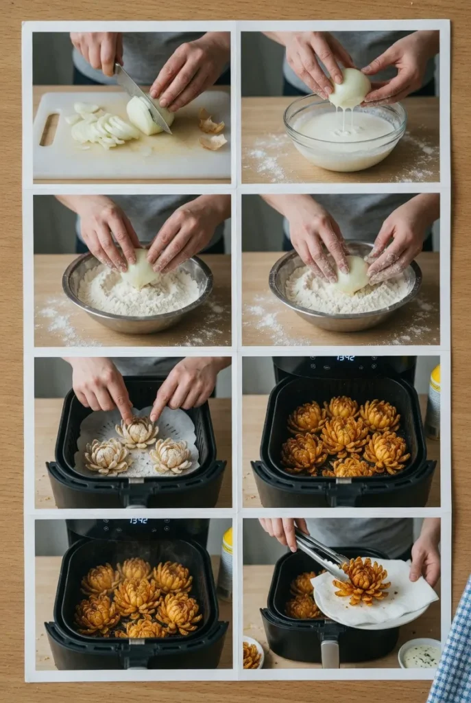 Air Fryer Crispy Mini Blooming Onions Recipe – Easy 15-Minute Snack 8 Crispy Mini Blooming Onions