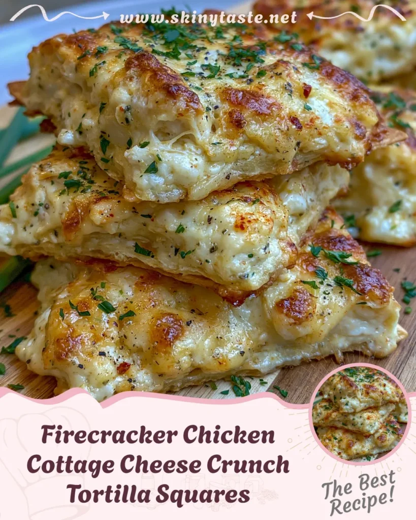 Firecracker Chicken Cottage Cheese Crunch Tortilla Squares 3 Firecracker Chicken Cottage Cheese Crunch Tortilla Squares