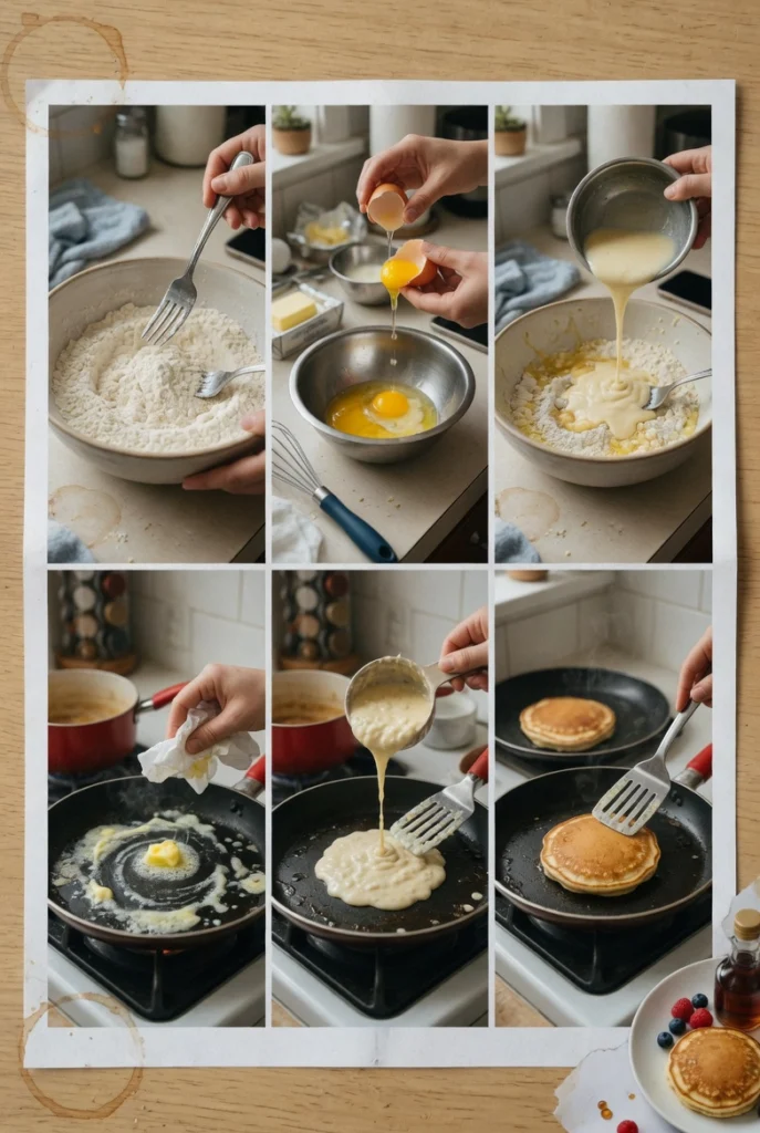 Fluffy Pancakes with Maple Syrup